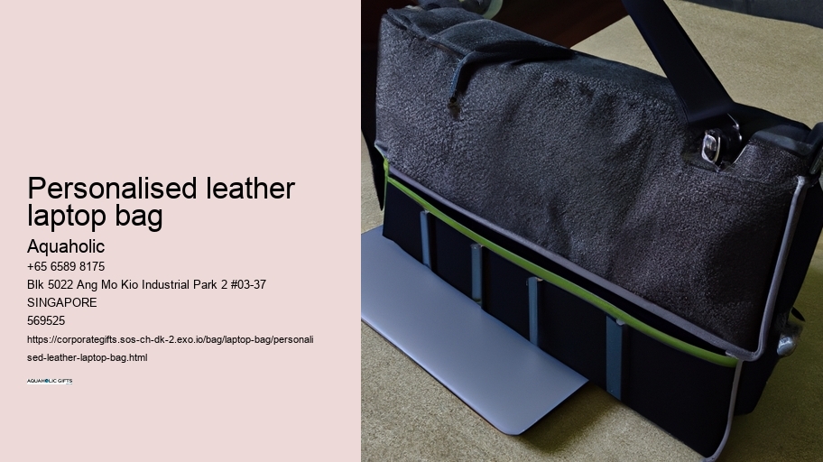 personalised leather laptop bag